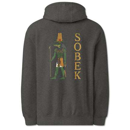 Sobek crocodile god of Ancient Egypt graphic print mythological pullover hoodie.