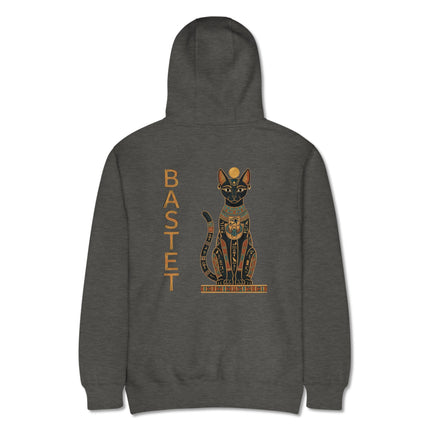 Bastet Egyptian Cat Goddess print on a pullover hoodie featuring ancient Egypt style graphics.