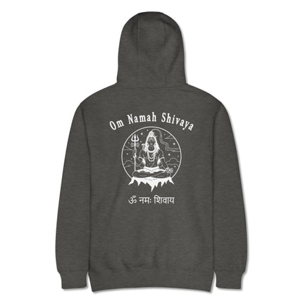 Om Namah Shivaya Lord Shiva mantra print hoodie with Hindu spiritual back design.