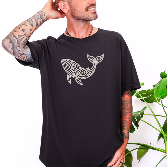 Intricate Tribal Whale T-Shirt | Ocean Animal Graphic Tee | Comfort Colors