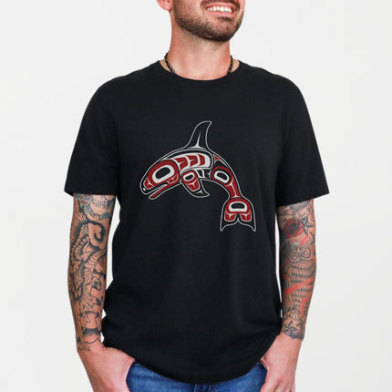 Indigenous Orca Formline Art T-Shirt | Northwest Coast Killer Whale Design Tee