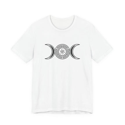 Hecate Triple Moon Goddess symbol tee for pagan and witchy aesthetic.