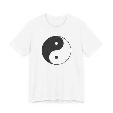Yin Yang symbol graphic tee shirt design for balance and harmony.