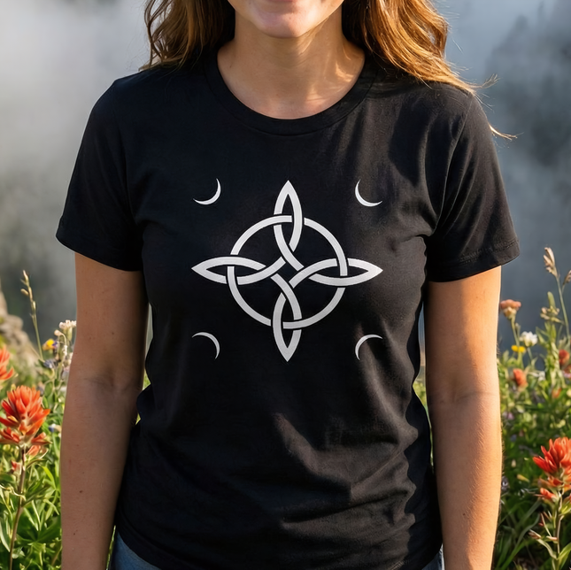 Witch's Knot Moon Goddess T-Shirt | Pagan Witchcraft Unisex Graphic Tee | V6