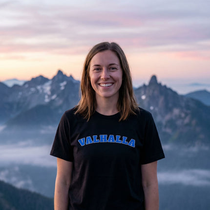 Valhalla Bold Blue Text T-Shirt | Norse Mythology Viking Unisex Tee | V7