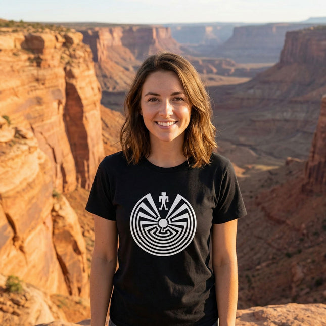 Man in the Maze Labyrinth T-Shirt | I'itoi Native American Unisex Tee V1