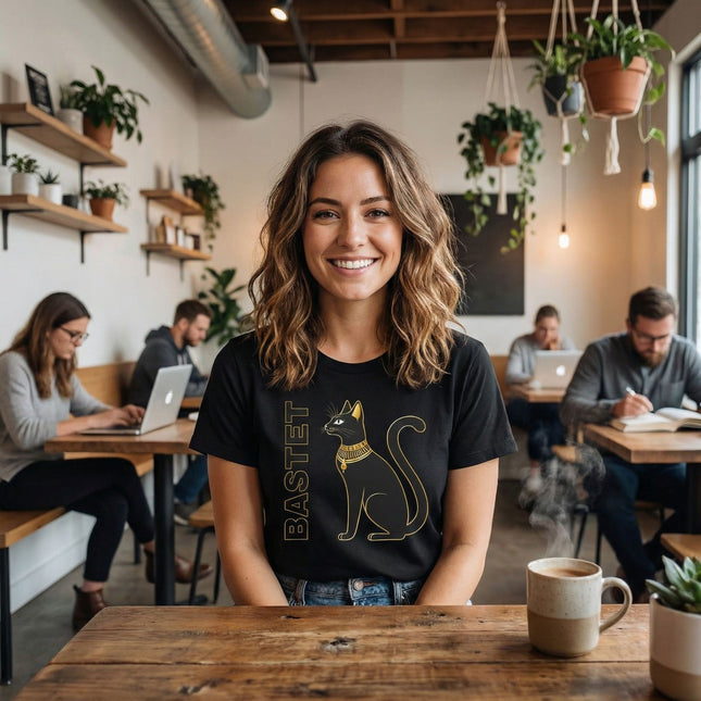 Bastet Cat Egyptian T-Shirt | Symbolic Egypt Goddess Graphic Tee | V5