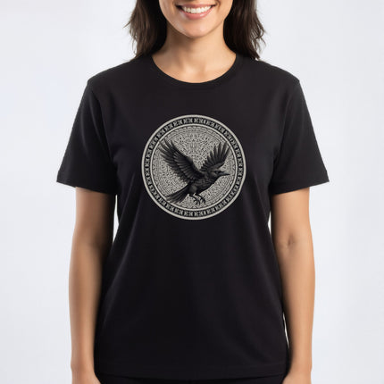 Norse Raven T-Shirt | Flying Viking Bird Tee | V12