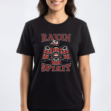Raven Spirit T-Shirt | Native American Tribal Art Raven Tee | Spirit