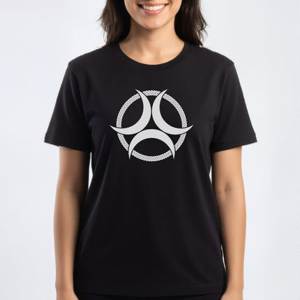 Celtic Triple Moon Goddess With Knotwork T-Shirt | Unisex Graphic Tee V4