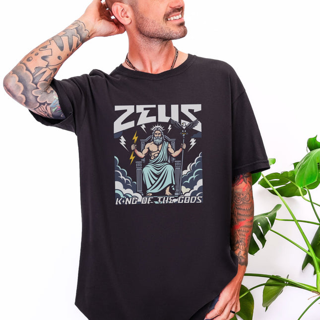 Zeus King of the Gods Greek Mythology T-Shirt Lightning Eagle Graphic Tee | V1