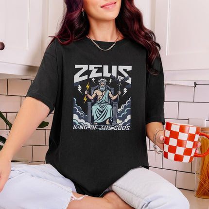 Zeus King of the Gods Greek Mythology T-Shirt Lightning Eagle Graphic Tee | V1