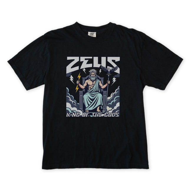 Zeus King of the Gods Greek Mythology T-Shirt Lightning Eagle Graphic Tee | V1